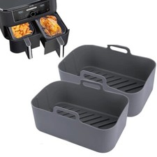 2 PIEZAS Freidora de Aire Gel de Sílice Sartén para Hornear Doble Cesta Forro Mango Horno para Hornear Nuevo