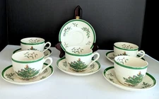 11 Pcs. Spode Christmas Tree S3324P Cup & Saucer Sets Excellent