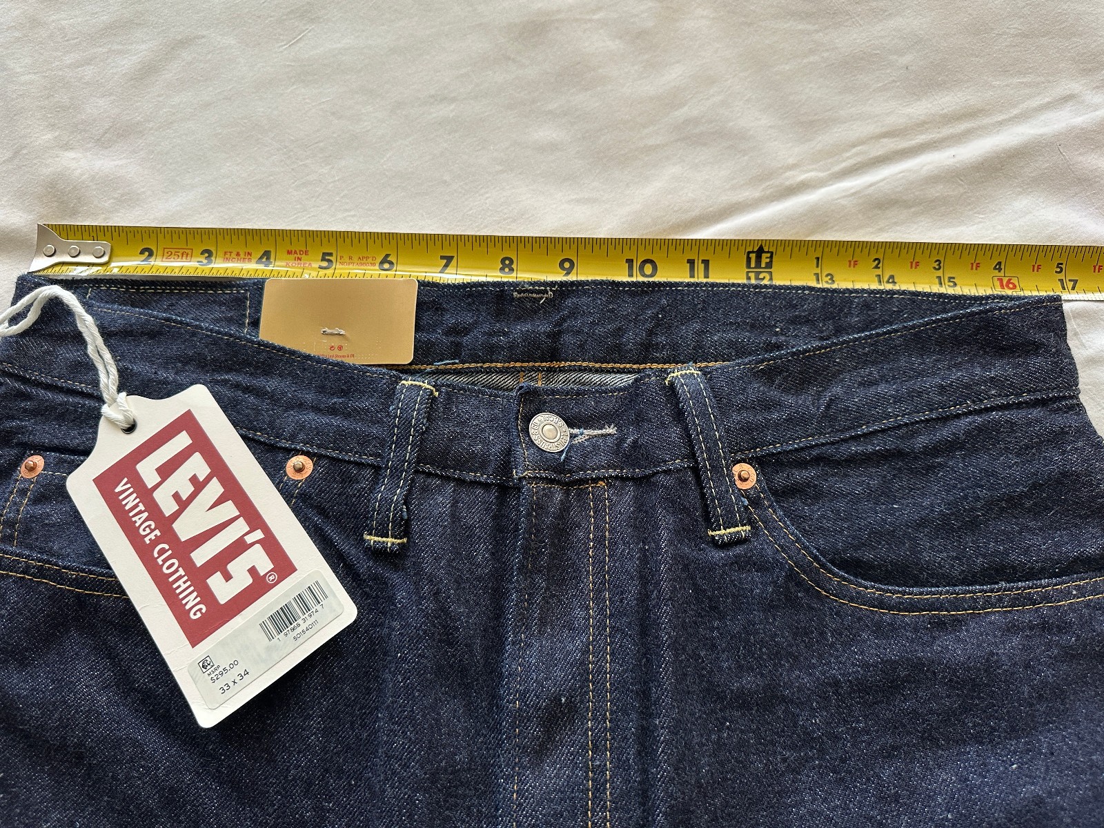 LEVI'S 1954 ® 501z xx LVC Vintage Clothing PRE-SHRUNK JAPAN Selvedge Jeans 33/34 image 5