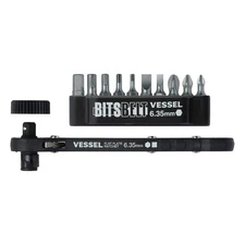 VESSEL Ratchet Driver Set with 10 Bits, Phillips & Hex, TD-70, New
