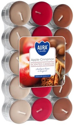 Duft Teelichter Apfel  Zimt, mehrfarbiges Wachs, Aroma Heizungen 30 Stk. fruc...