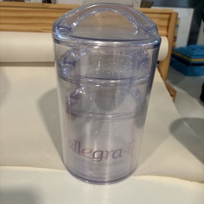 DRUG REP RARE ALLEGRA-D CLEAR PLASTIC/ACRYLIC CANISTER set of 3 pharmaceutical 