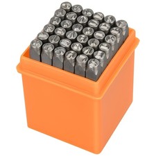 37pcs Metal Stamping Kit, 3mm 1/8" Number and Letter Stamp Set, 3mm