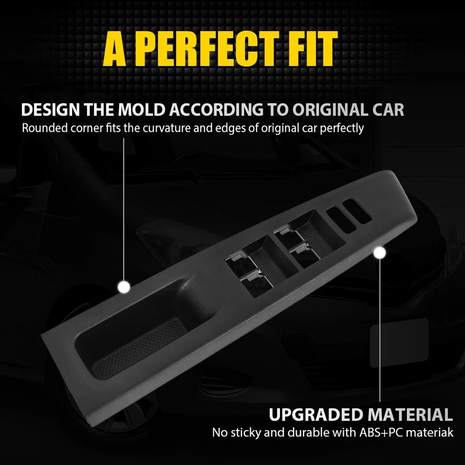 Panel de interruptor de ventana delantera izquierda+derecha bisel embellecedor para Toyota Yaris 2012-2014 Foto 3 de 4