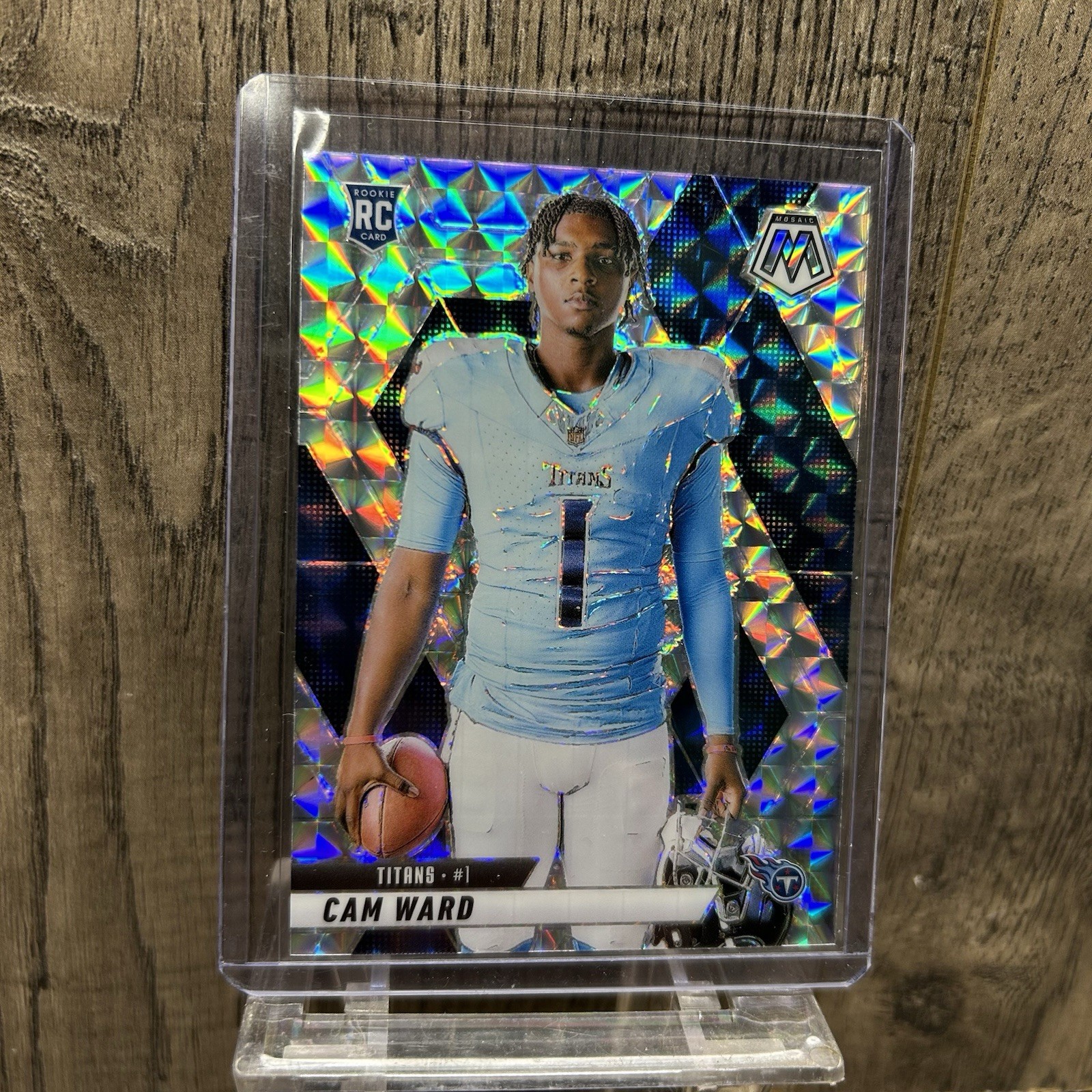 2025 Cam Ward Mosaic RC #272 Image Variation Silver Mosaic Prizm Titans Rookie