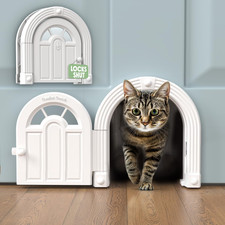 Meow Manor Cat Door Interior Door - No-Flap, Fits Cats up to 20 Lbs, Easy DIY S