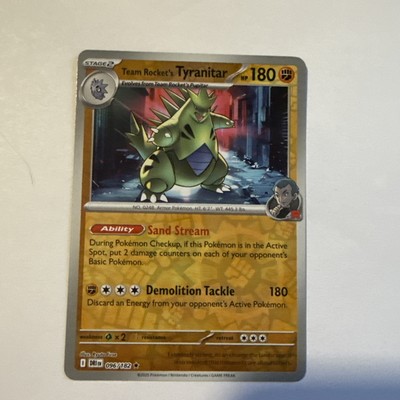 Team Rocket's Tyranitar 096/182 Sv10: Destined Rivals Reverse Holo