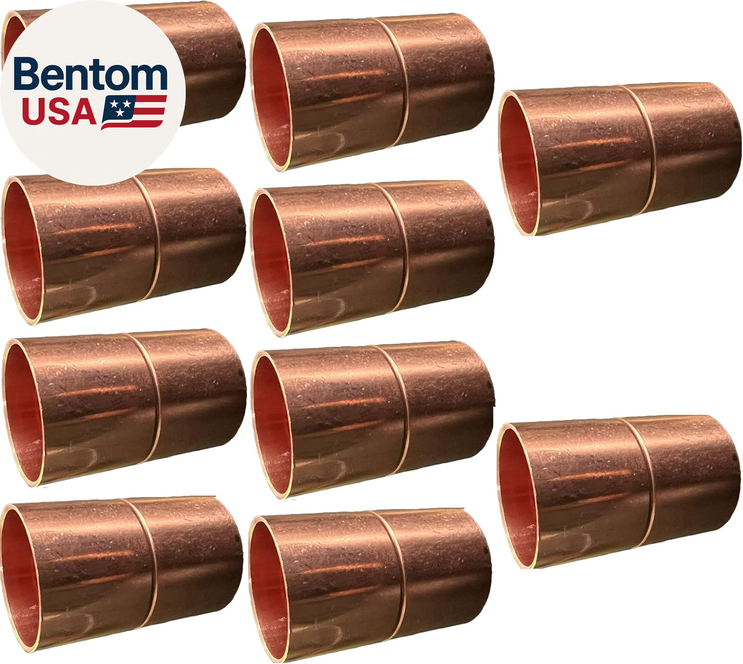 (10)  Plumbing 1/2-Inch Copper Coupling with Stop, C X C Sweat Connection W/Roll