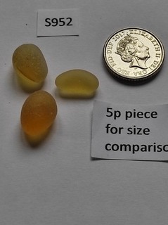 Genuine Seaham Sea (S952) 3 PALE AMBER PIECES LOVELY