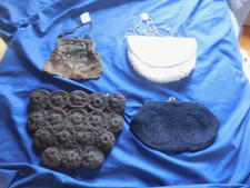 vtg lot of 4 women's purses beaded 40's and other
