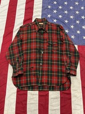 1940  s 50  s McGregor Flannel Wool Thrashed Red And Green Size L XL
