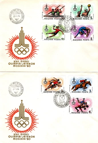 HUNGARY - FDC 1980. - 22nd Summer Olympic Games,Moscow Cpl.Set Mi.:3433-3439.