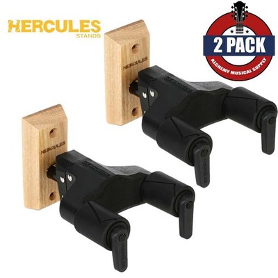 2-PACK Hercules GSP38WB PLUS Auto Grip System Wall Mount Guitar Hanger Short Arm