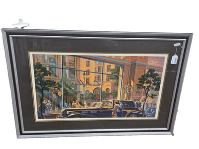 Michael Young Caddy Corner - Art Deco Hand pulled Serigraph in nice frame