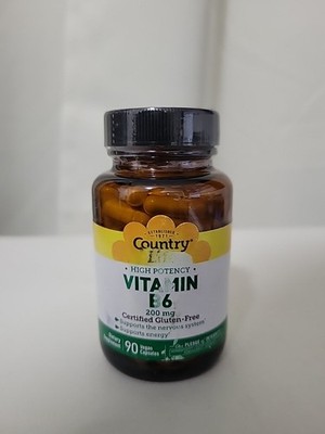 High Potency Vitamin B-6 200 Mg 90 Veg Caps By Country Life Exp 8/27 Ships Free 