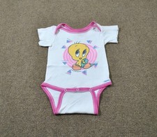 Vintage Tweety Bird 90s Gerber Made in USA Warner Bro 90s Baby Girl Onesies 0-1