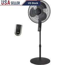 Adjustable Pedestal Fan W/ Remote Control Timer Oscillation 4 Speed Cooling Fan
