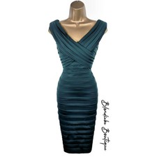 Phase Eight Size UK 10  Stunning Dark Green Pleated Jersey Midi Dress