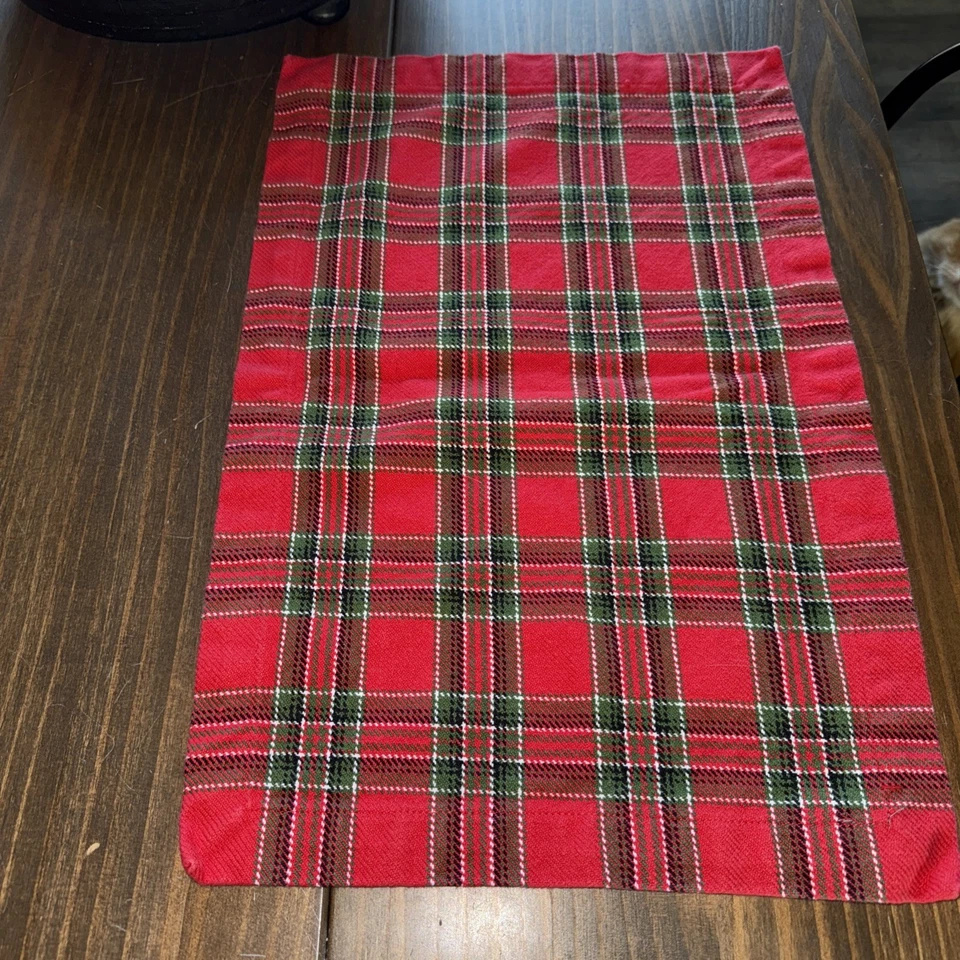 Juego de 4 manteles a cuadros tartán Pier 1 Imports Stewart Navidad Invierno Vacaciones Foto 4 de 4