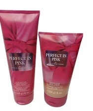 Bath Body Works PERFECT IN PINK Set - Body Scrub Body Cream - NEW Duo Glow