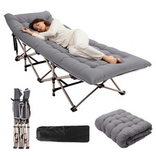 Folding Bed with Mattress Camping Bed Foldable for Garden Camping 185&times;72&times;37 cm