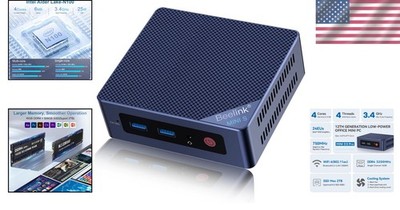 Elegant Mini S12 Pro PC - 12th Gen Intel, 4K Display, 16GB RAM