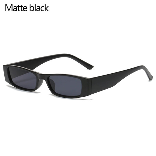 Retro Small Rectangle Sunglasses Men Women Vintage Leopard Narrow Frame UV - Picture 13 of 16
