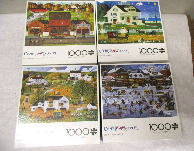 Four Charles Wysocki Jigsaw Puzzles. 1000 pc. #91400. Complete