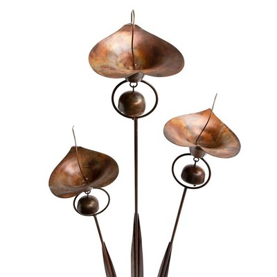 Happy Gardens Calla Lily Garden Stake with Bells | Bronze Outdoor Lillies Flo...
