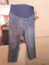 M & S Maternity Boyfriend Distressed Jeans BNWT Size 20 regular RRP £45
