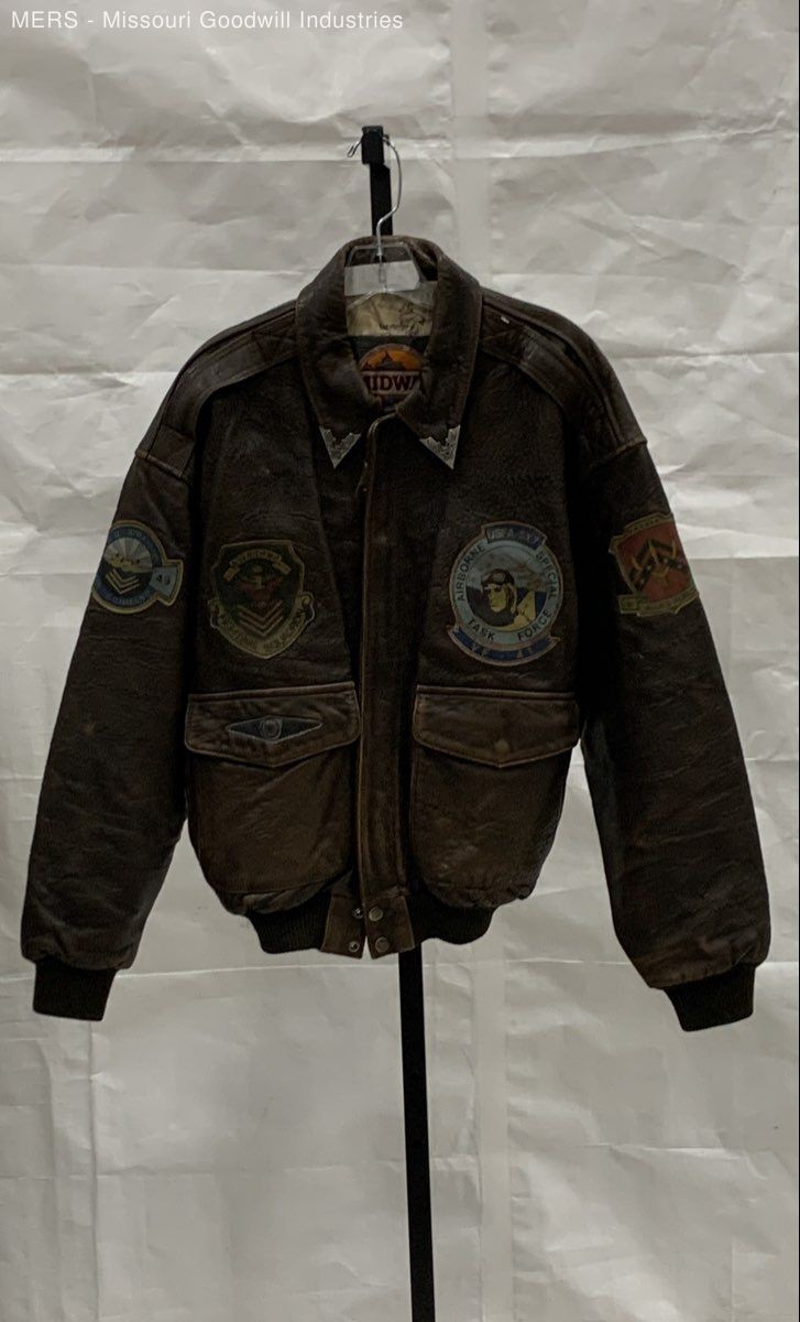 Men's Midway Brown Airborne Patch Basic Bomber Ja… - image 1