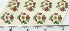 Mini Vintage Christmas Rose Ceramic Waterside Decals -5/8" (12) dollhouse art
