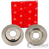 2X TRW Bremsscheiben 258Mm Voll Hinten Passend FÜR Hyundai Coupe Elantra Lantra