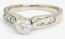 14k White Gold .45ct. VS Solitaire Diamond Ladies Engagement Ring Size 6 1/2