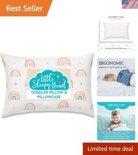 Machine Washable Toddler Pillow with Pillowcase - Soft Cotton  Colorful Prints