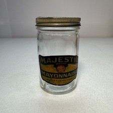 Vintage Majestic Mayonnaise Glass Jar With Lid Herwig & Leitch Corp.