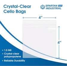4" X 4" 1000 Count Crystal Clear Resealable Cello Poly Bags 5 Mil