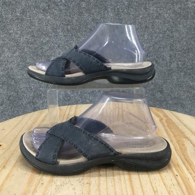 Merrell Sandals Womens 8 Fair Isle Casual Slip On Thong Flip Flops Blue Leather