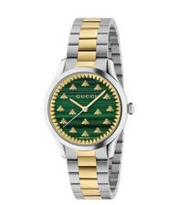 Gucci YA1265042 32mm Quartz Watch Green Dial with Bee Motif