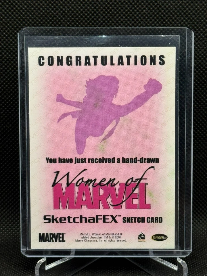 2008 Rittenhouse Women of Marvel SketchaFEX Sketch Card Uko Smith She-Hulk 1/1 - Image 2 of 2