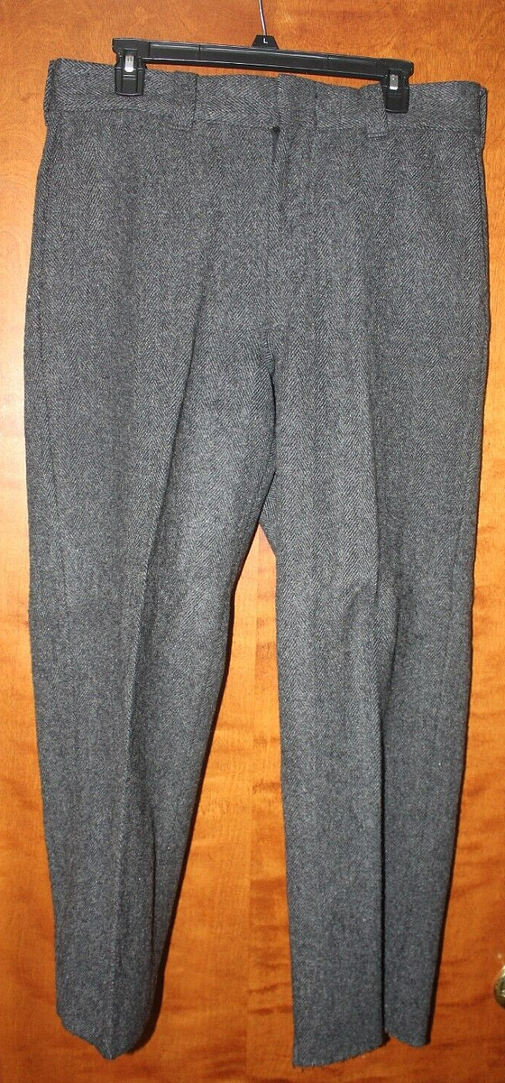Vintage Woolrich 1433 Gray Wool Blend 60s Herringbone Size 36