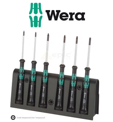 Wera TORX TRX Kraftform Micro Precision Screwdriver Set Tx7-Tx20 + Rack 2067/6