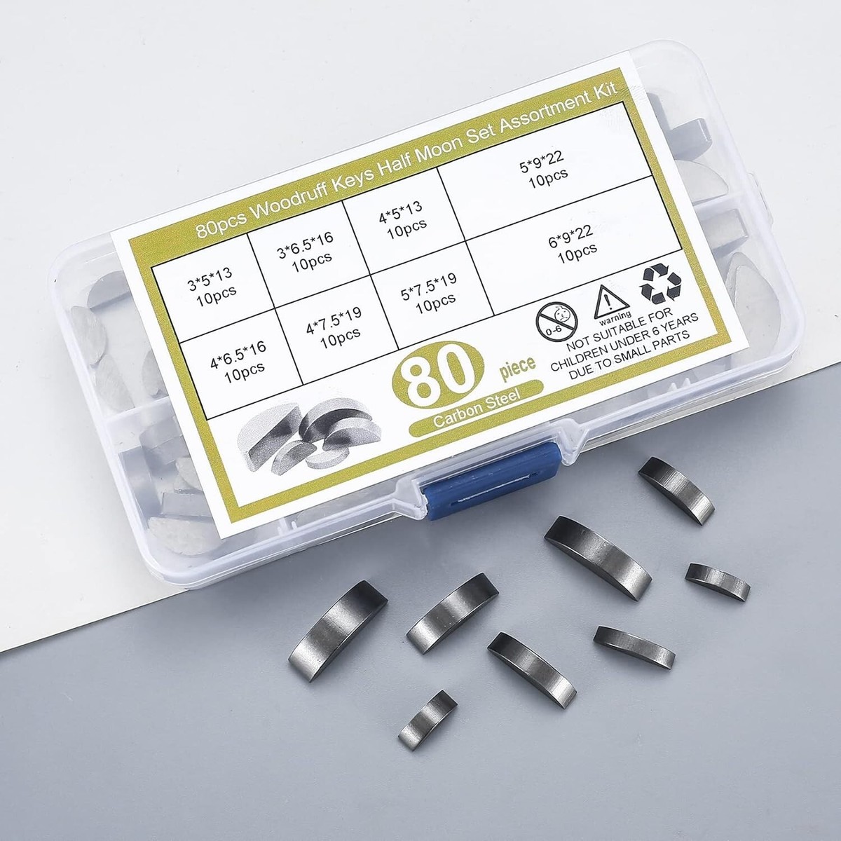 Performance Tool W5341 – 80-teiliges Woodruff Schlüssel-Sortiment, Metrisch, Im Praktischen Kunststoffkoffer