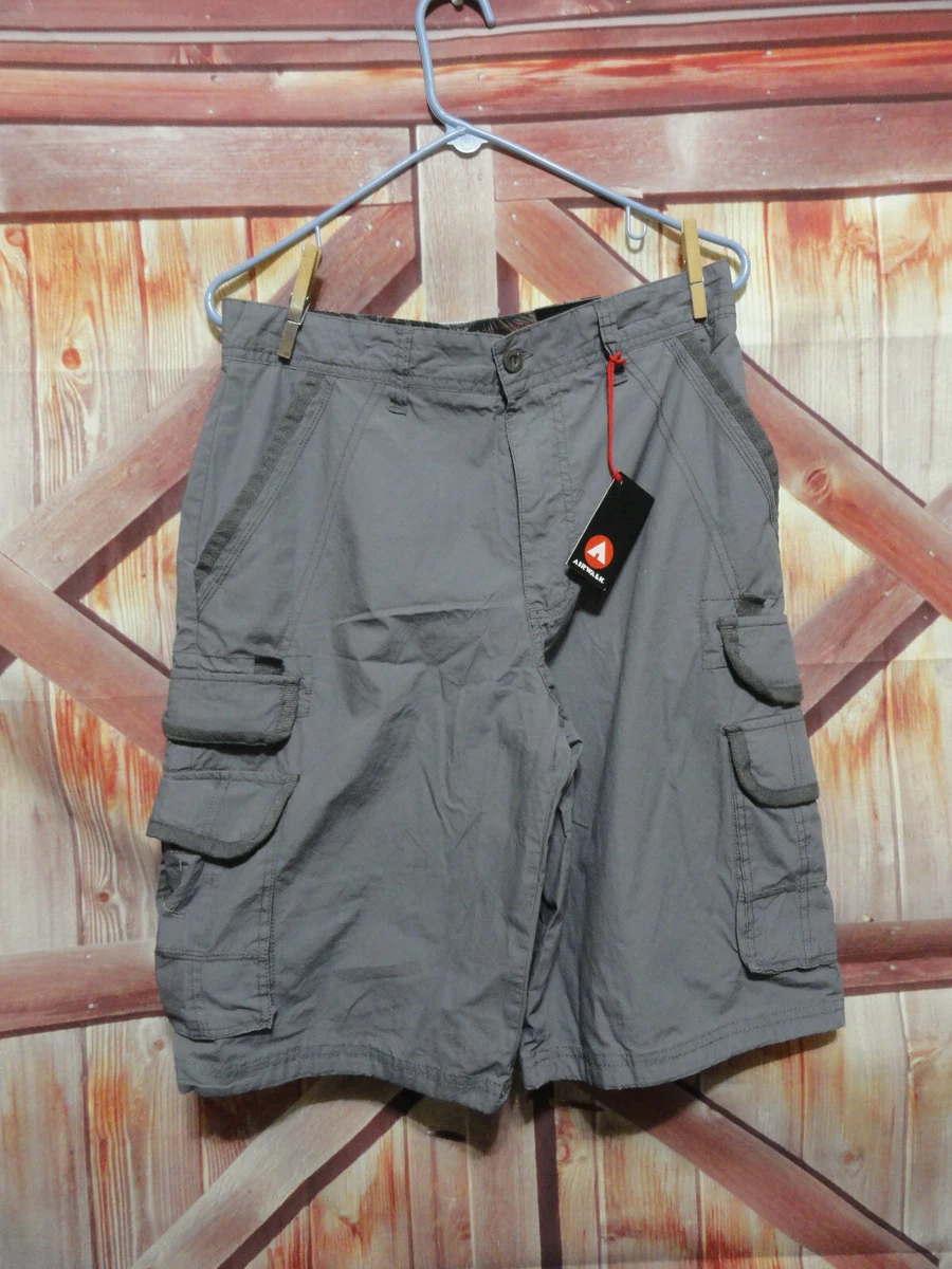 Airwalk NWT gray Cargo shorts 30 multi pocket hiking camoing summer