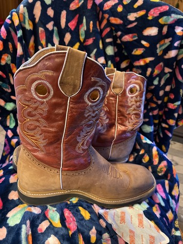 Potro Rebelde Men's Rodeo Cowboy Western Brown Work Boots Size 12 - Picture 5 of 12