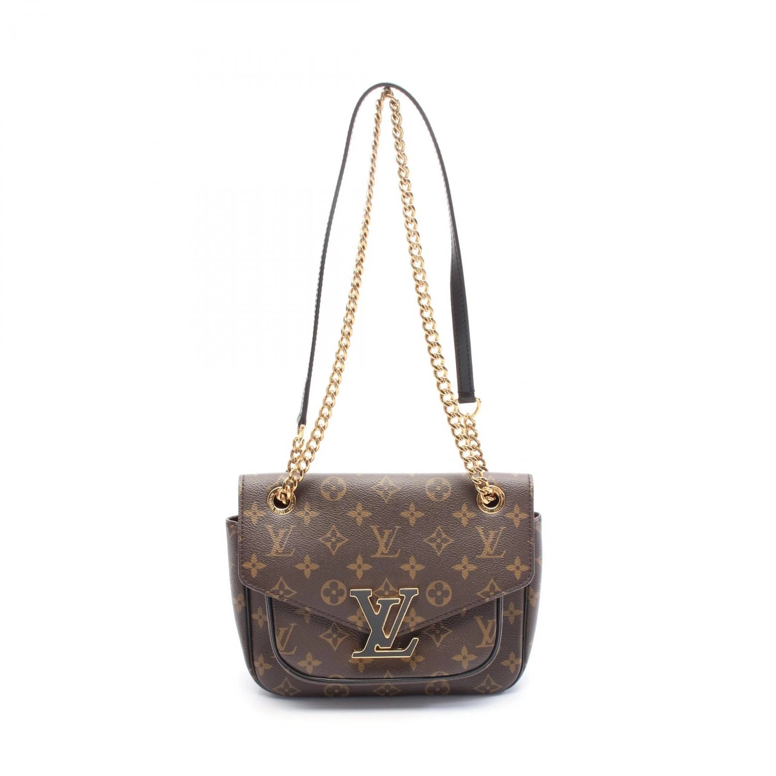 LOUIS VUITTON（LV） Borsa a tracolla Louis Vuitton Passy catena M45592 monogramma pelle marrone noir usata
