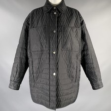 Valentino Size 0 Black Polyamide Padded Zip Snaps Jacket