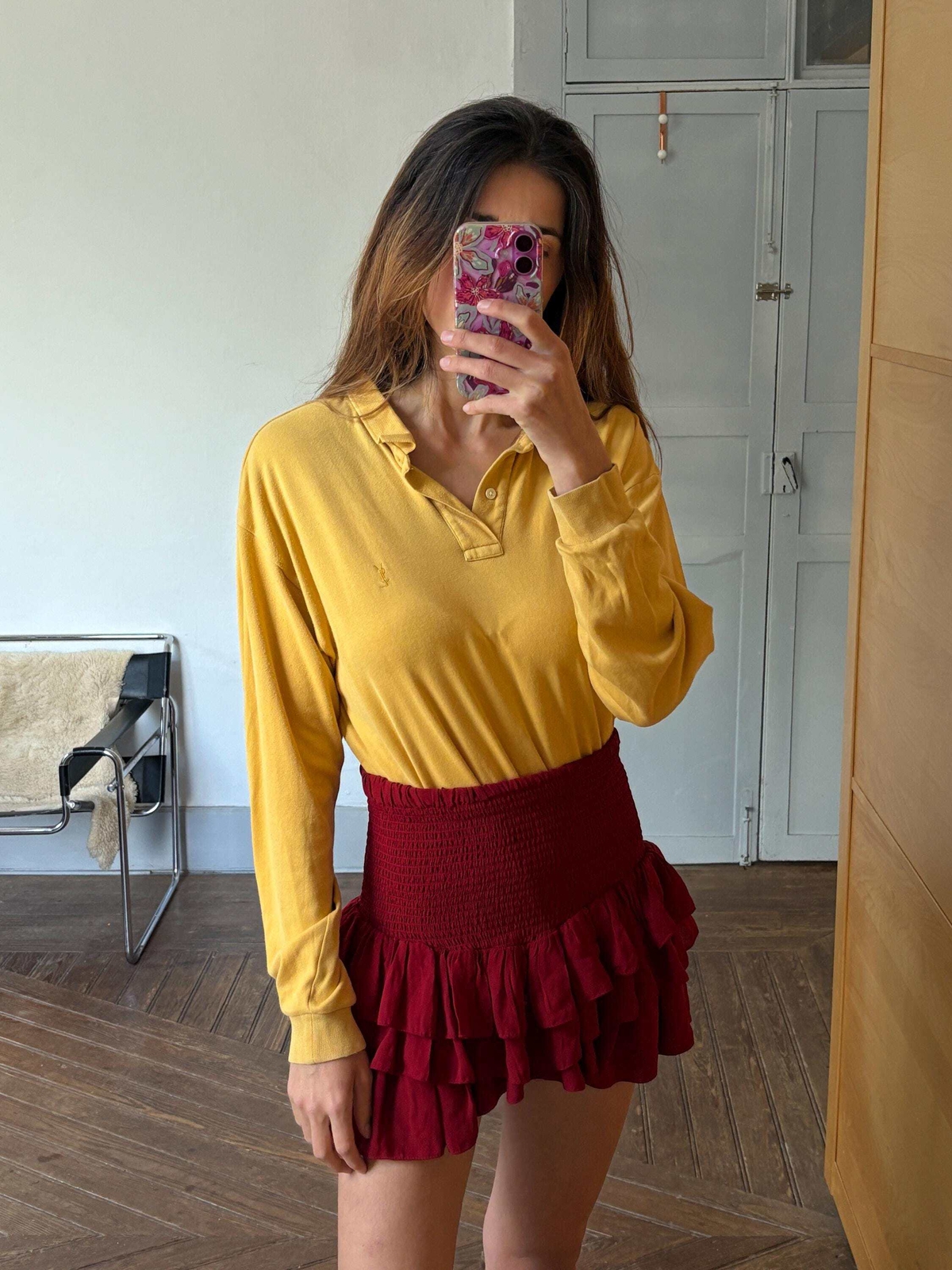 polo vintage Yves Saint Laurent manica lunga Diffusion Hommes 100% cotone