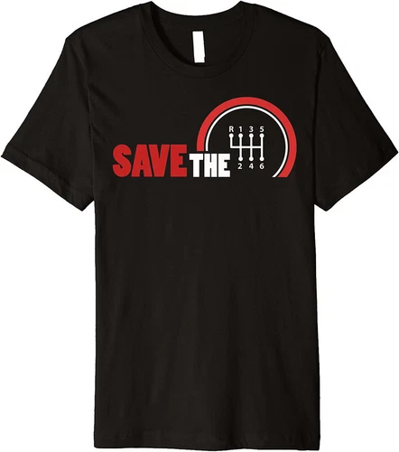 Save The Stick Schaltgetriebe drei Pedale Geschenk Unisex T-Shirt - Bild 1 von 1