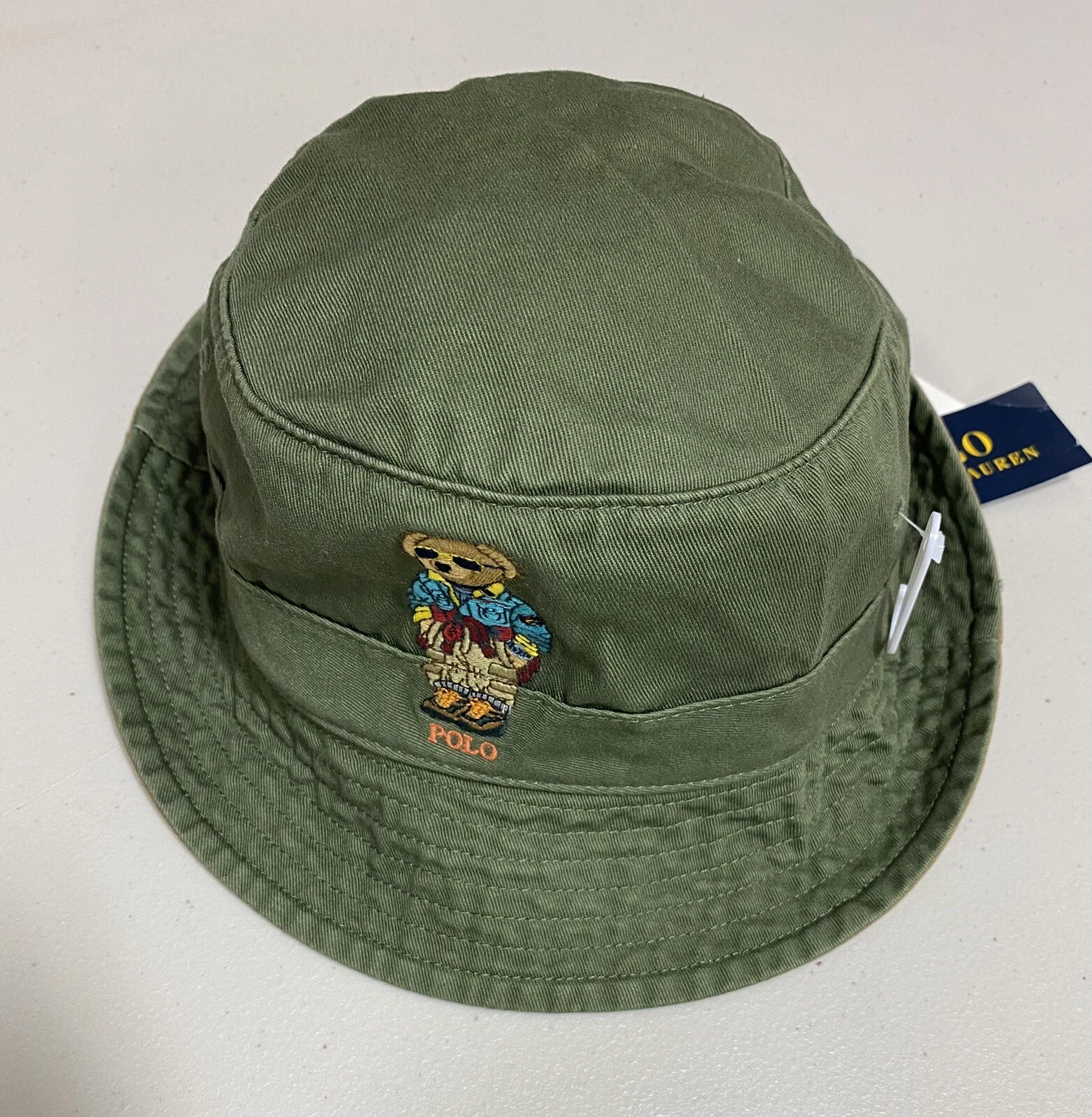 Polo Ralph Lauren Polo Bear Twill Cotton Loft Bucket Cap Hat 58cm S/M